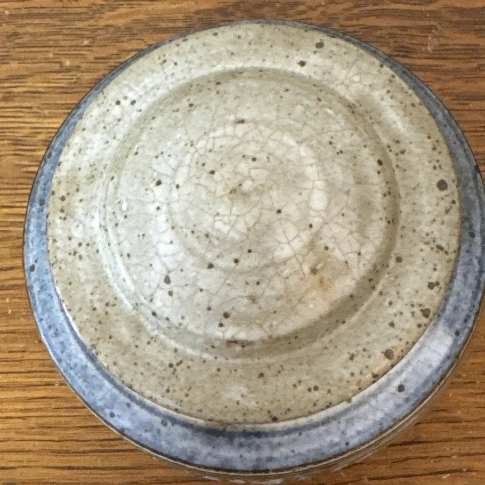 Handmade Pottery Honey Pot Jar with Lid Stoneware Rustic Speckled Glaze 5